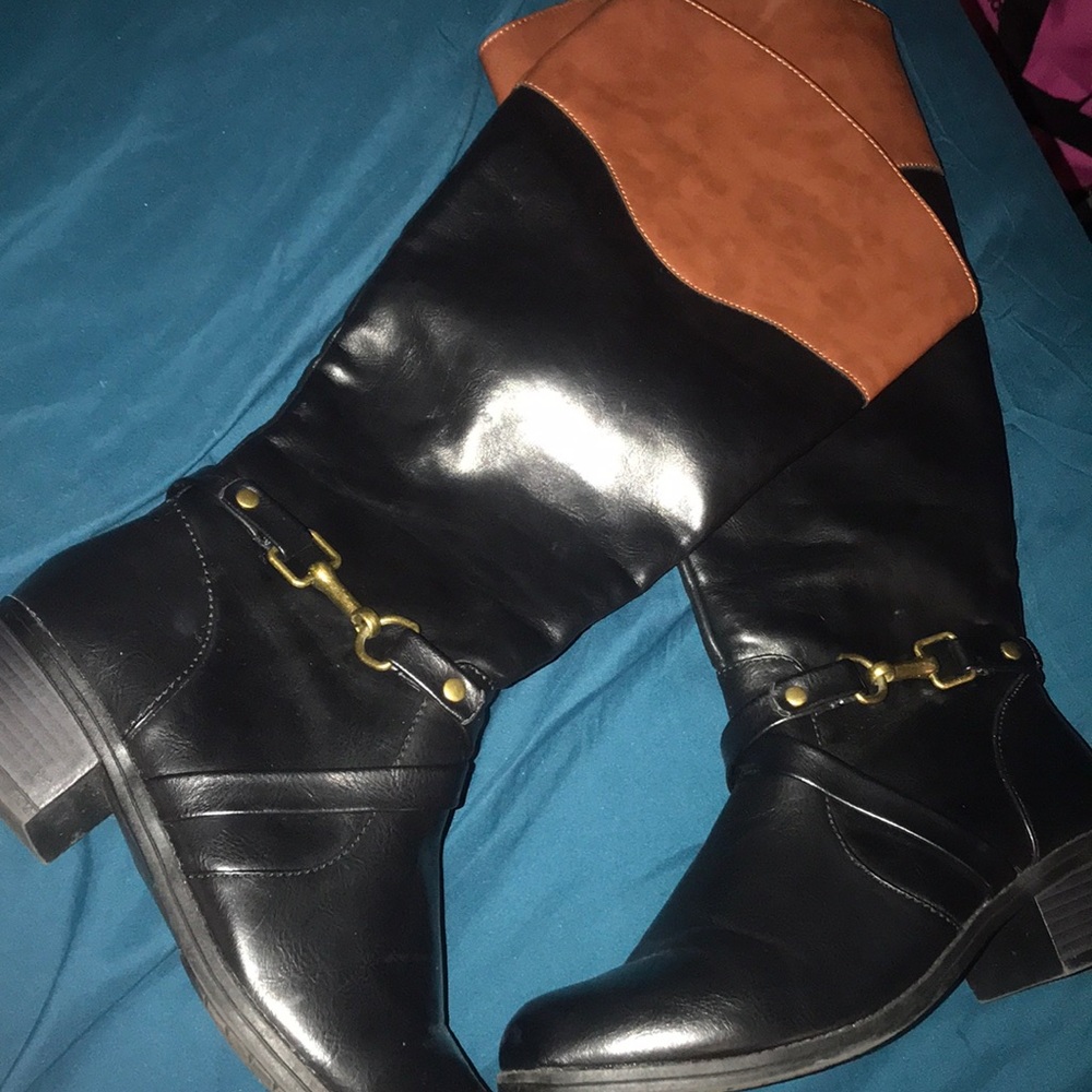 Black and brown boots